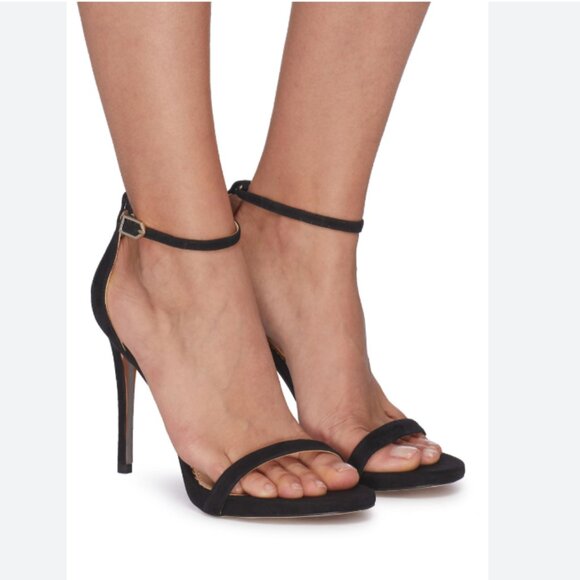 SAM EDELMAN ARIELLA BLACK SUEDE LEATHER HEELS STILETTOS 6.5 M - Picture 4 of 8